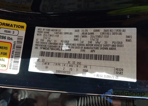 2024 Ford Bronco Big Bend from USA, damaged, VIN 1FMDE7BH3RLB25869